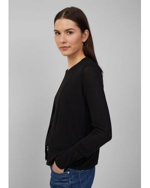 S.oliver Leichte Strickjacke aus Viskose - Schwarz