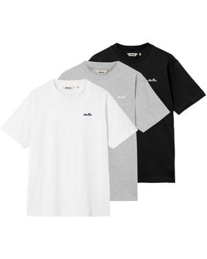 Ellesse T-Shirt Herren T-Shirt 3Er Pack Baumwolle Zivola Tee 3P (Packung, 3Er Pack) - Schwarz