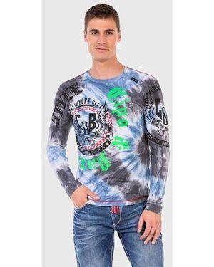 Cipo & Baxx T-Shirt Sweatshirts mit trendigem Print - Grau