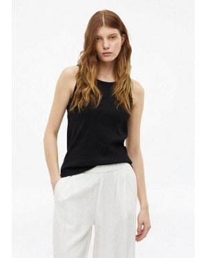 S.oliver Muscleshirt T-Shirt Geripptes Top Im Slim Fit Mit Stickerei - Weiß