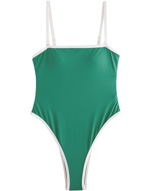 Self Backformender Bandeau-Badeanzug mit hohem Bein (1-St) - Grün