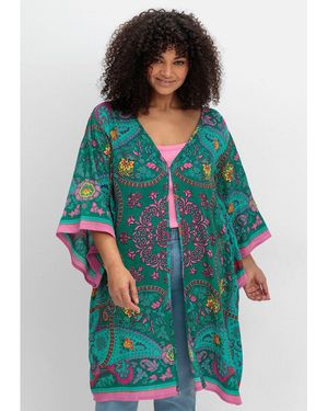 Sheego Longbluse Große Größen mit Ornament- und Bordürenprint - Grün