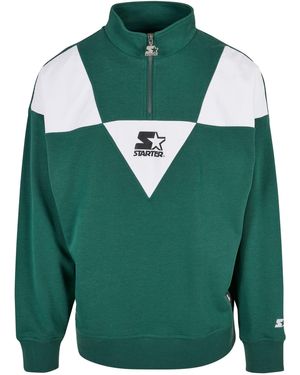Starter Black Label Strickfleecejacke Black Label Starter Triangle Troyer (1-St) - Grün