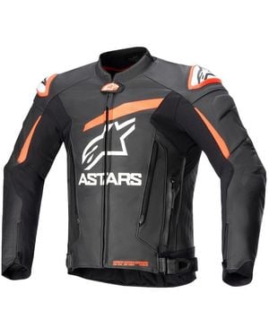 Alpinestars Motorradjacke Gp Plus V4 Lederjacke Herren Schwarz Fluo-Rot Weiss Motorrad Lederjacke Herren