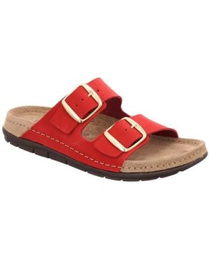 Rohde Rodigo-D Pantolette Sommerschuh, Schlappen, Hausschuh Mit Schnallenverschluss - Rot