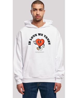 F4NT4STIC Kapuzenpullover In Love We Trust Valentinstag Premium Y2K Streetwear - Weiß