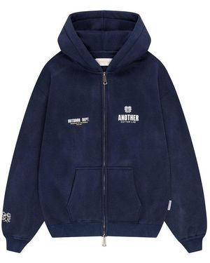 Another Cotton Lab Neopren-Hoodie Another Outdoor Dept. Washed Zip Hoodie (1-Tlg) - Blau