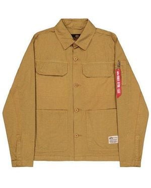 Alpha Industries Hemdjacke Color Block Overshirt - Natur