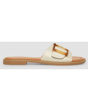 S.oliver Sandalen Sandale Slides Mit Schmuck-Detail - Weiß