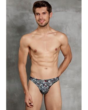 Doreanse G-String Modal Tanga mit Tiger-Print 1812 (1-St) - Grau