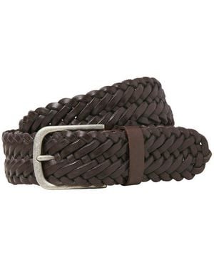 Jack & Jones Ledergürtel Jacjoe Braided Leather Belt - Braun