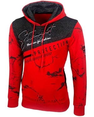 Baxboy Hoodie Herren Pullover Hoodie Sweatshirt Langarm Kapuzenpullover 2628 - Rot