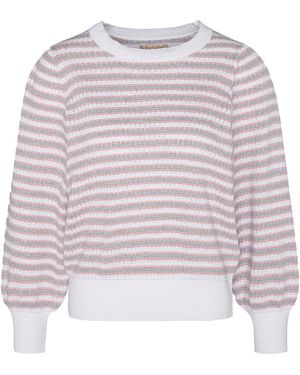 Barbour Strickpullover Streifenpulli Thea - Grau