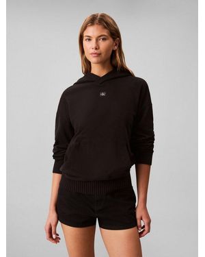 Calvin Klein Sweatshirt Mit Kapuze, Regular Fit, Gewebtes Markenlabel - Schwarz