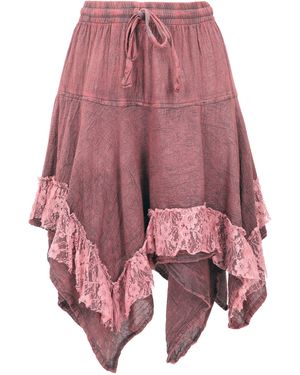Guru-Shop Minirock Pixi Zipfelrock, Batik Elfenrock, Boho.. alternative Bekleidung - Pink