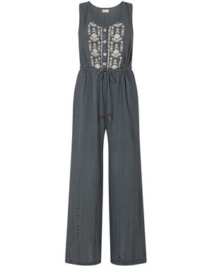 Raffya Ana Sleeveless Embroidered Jumpsuit - Grau