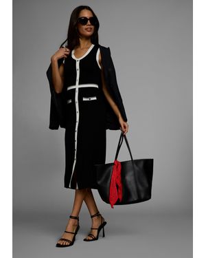 Hechter Paris Strickkleid mit Kontrastdetails - Schwarz