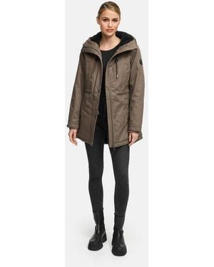 Navahoo Winterjacke Winterfunke Designer Winterjacke Mit Teddyfell Gefüttert - Natur
