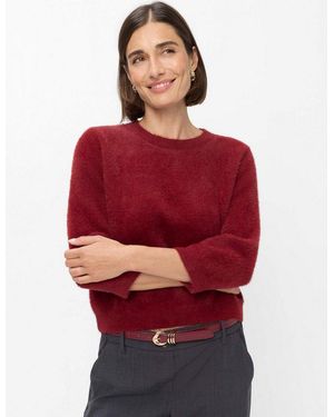 Brax Strickpullover Style Noemi Feather Yarn: Pullover Im Baumwollmix - Rot