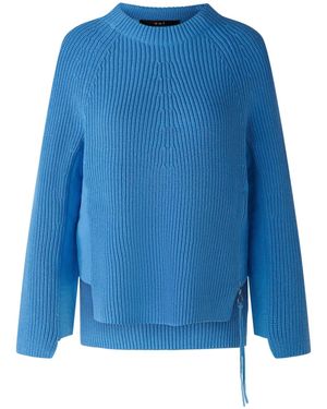Ouí Rundhalspullover RUBI Pullover mit Reßverschuss - Blau