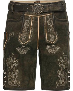 ALMSACH Trachtenhose Kurze Lederhose - Grün