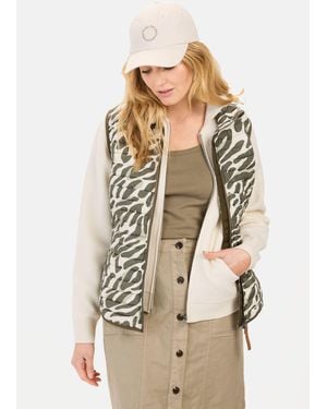 Camel Active Steppweste Animal Print mit Stehkragen - Natur