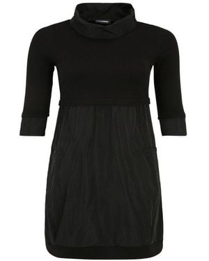 Doris Streich Longtunika Mit Nylon-Einsätzen - Schwarz