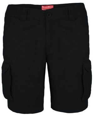 Blauer Cargoshorts Herren Cargo Shorts 100% Baumwolle Hose Normale Passform Bermuda - Schwarz