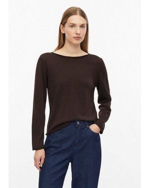 S.oliver Longpullover Strickpullover Feinstrickpullover Mit Rollkanten - Schwarz