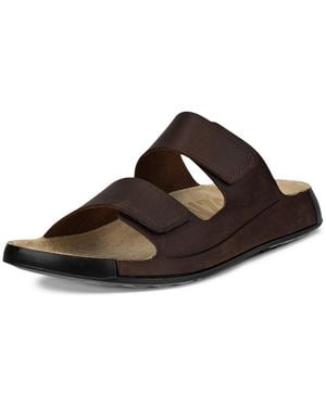 Ecco Cozmo M Pantolette Sommerschuh, Schlappen, Klettschuh Mit Dezenten Ziernähten - Schwarz