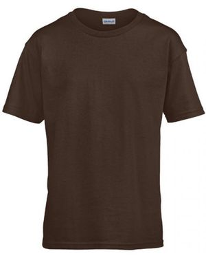 Gildan Rundhalsshirt Softstyle T-Shirt modischer Kragen - Braun
