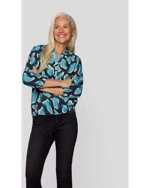 Rabe Klassische Abstrakte Bluse mit 3/4-Ärmeln - Blau
