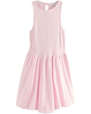 Next Jerseykleid Minikleid aus 100 % Baumwolljersey mit Ballonsaum (1-tlg) - Pink