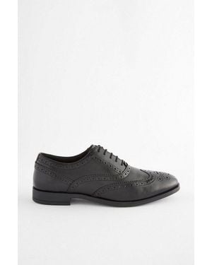 Next Oxford-Brogues Aus Leder, Weite Passform Budapester - Schwarz