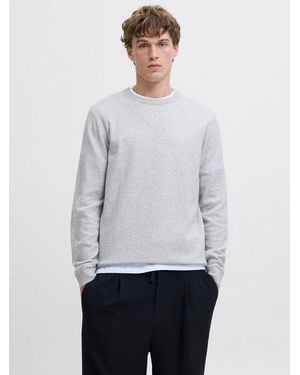 Jack & Jones Strickpullover Jjeperfect Wool Knit Crew Neck Sn - Weiß