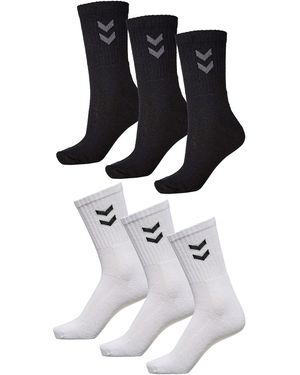 Hummel Er Set Sport Freizeit Logo (6-Paar, sportlich) BEQUEME BASIC SOCKEN MIT WINKELN - Weiß
