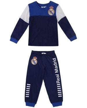 Disney Schlafanzug Lange Pyjamas aus Single-Jersey Real Madrid (Set) - Blau