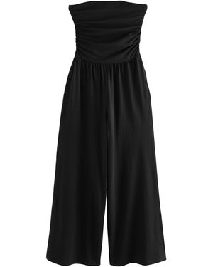 Next Jumpsuit Bandeau-Jersey-Overall aus 100 % Baumwolle (1-tlg) - Schwarz