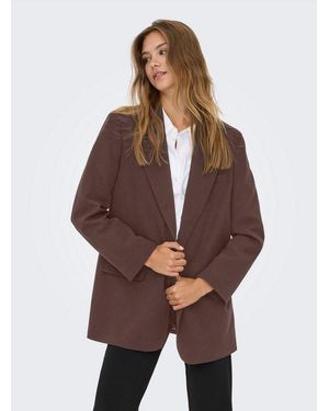 ONLY Longblazer Onllana-Berry L/S Reg Blazer Tlr Cs Materialmix, Regular Fit - Braun