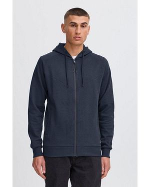 Solid Kapuzensweatjacke Sdgelbert Leichte Sweatshirtjacke Mit Sportlichen Details - Blau