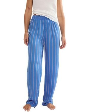 Triumph Pyjamahose Mix & Match Trousers Viscose 01 Gummizug, Gestreift, Leicht - Blau