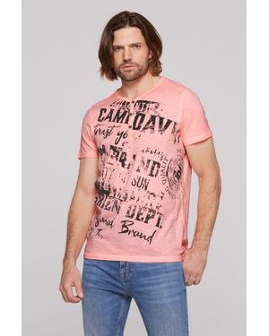 Camp David V-Shirt aus Baumwolle - Rot