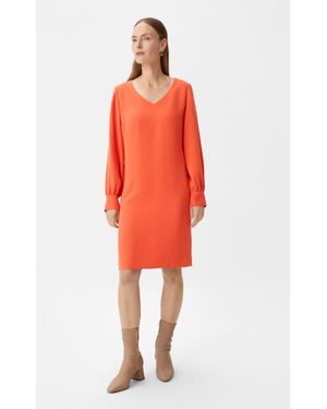 Comma, Minikleid Kleid aus Crêpe Logo - Rot