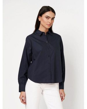 DESOTO Klassische Bluse Lizzy Mit Hemdblusenkragen - Blau