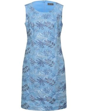 White Label Midikleid Besticktes Leinenkleid - Blau