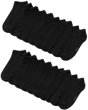 bonprix Sneakersocken (Packung, 20-Paar) Im Praktischen Multipack, Hoher Baumwollanteil, Mit Elasthan - Schwarz