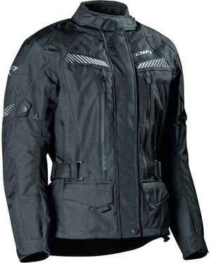 Difi Motorradjacke Compass Aerotex Solid wasserdichte Motorrad Textiljacke - Schwarz