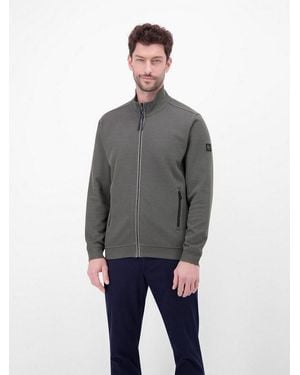 Lerros Sweatjacke Sweatjacke Aus Baumwollmischgewebe Jacke Im Baumwollmix Mit Reißverschluss, Stehkragen Und Seitentaschen - Grau