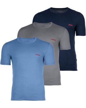 HUGO T-Shirt Baumwolle (Packung, 3er Pack) - Blau