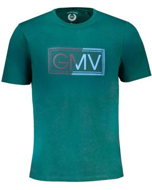 Gianmarco Venturi Grünes Kurzarm T-Shirt – Rundhals, Druck